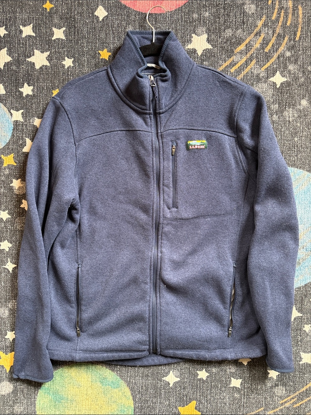 L.L. Bean Men's Navy Zip-Up Fleece Jacket